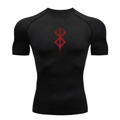 Men's Quick Dry Printed Compression Workout T Shirt