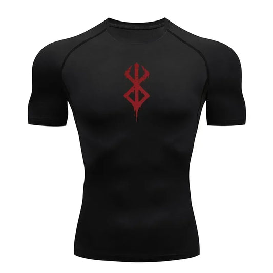 Men's Quick Dry Printed Compression Workout T Shirt
