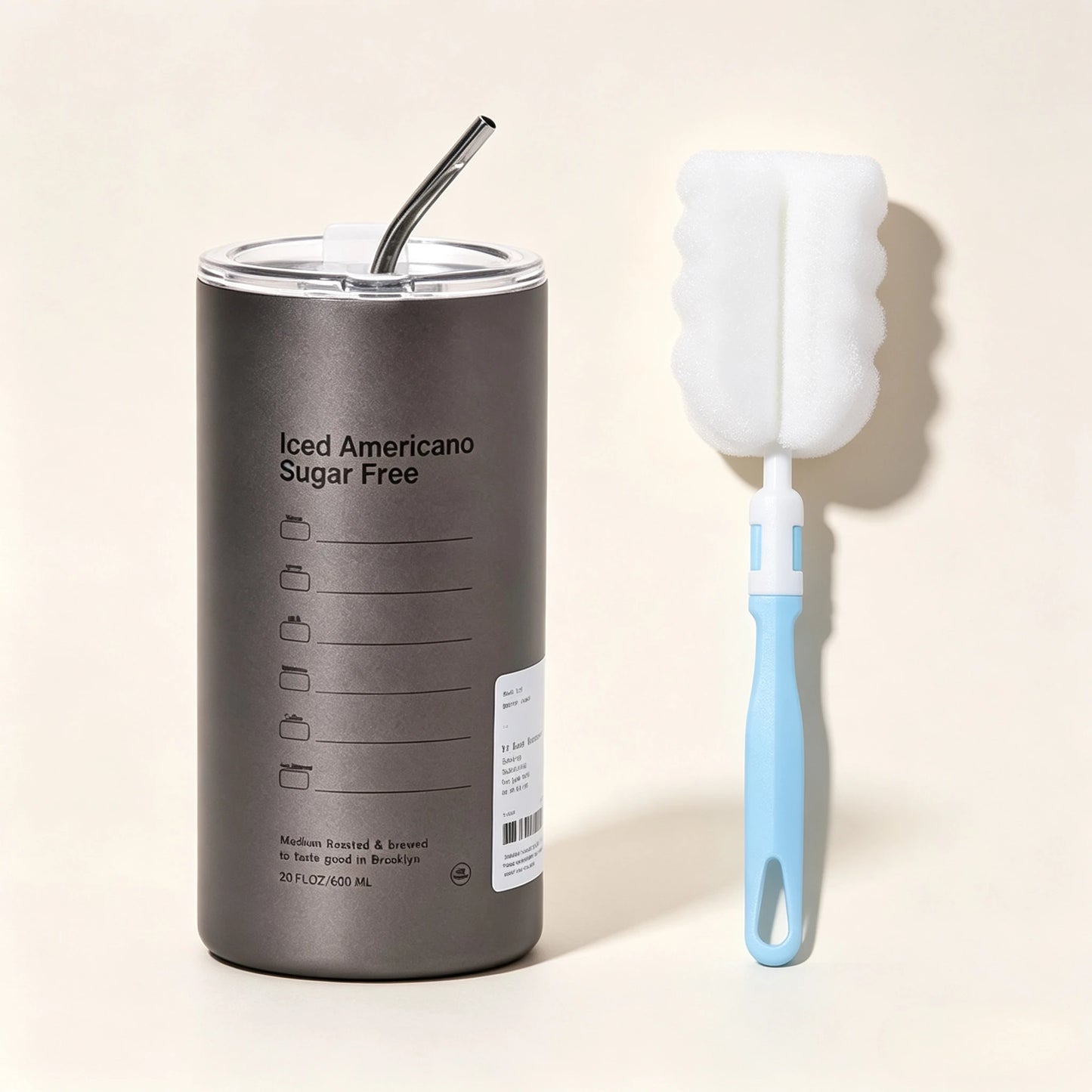 600ml BPA Free Stainless Steel Insulated Thermos with Straw