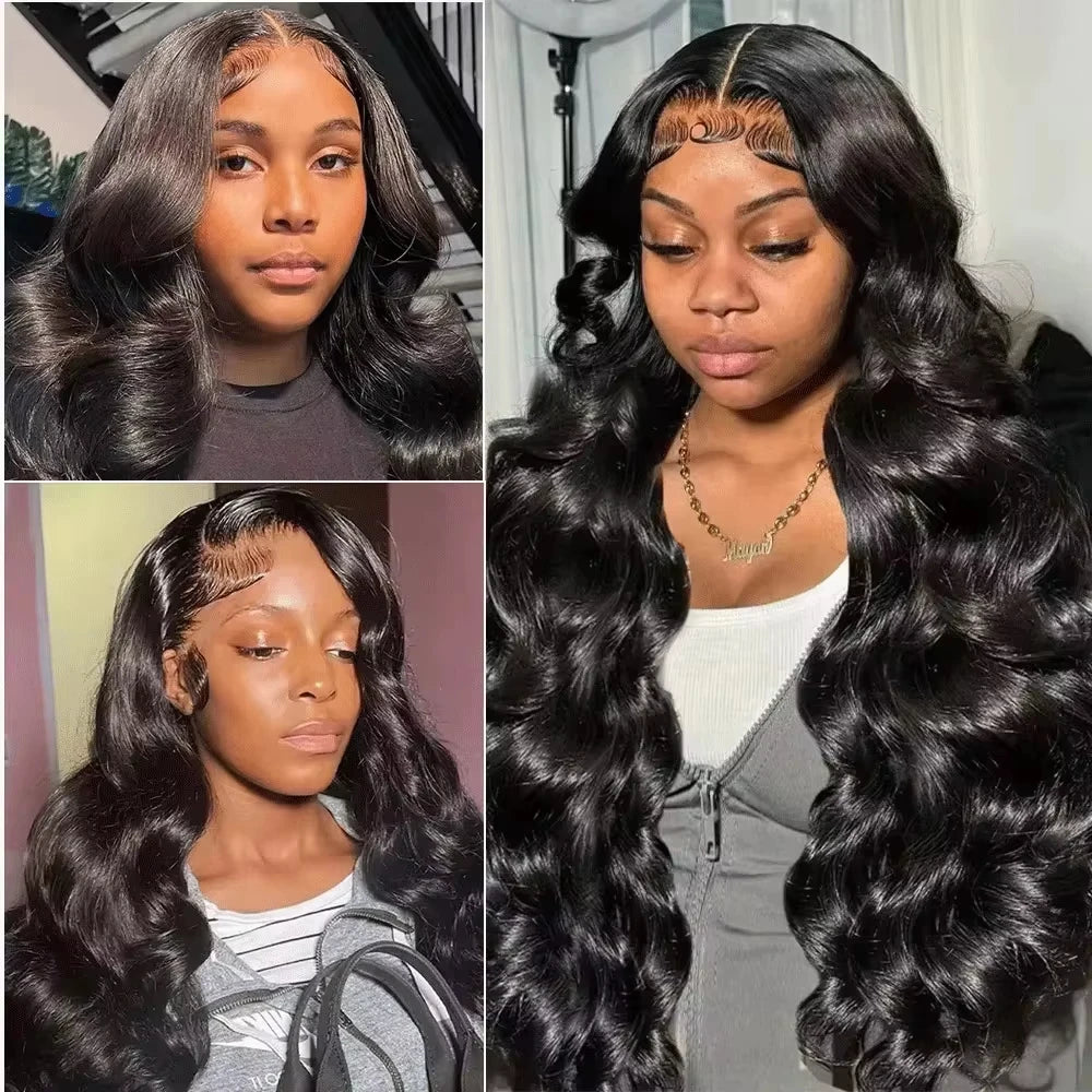 Women's 40 Inch 250% Density Body Wave HD Lace Front Human Hair Wig