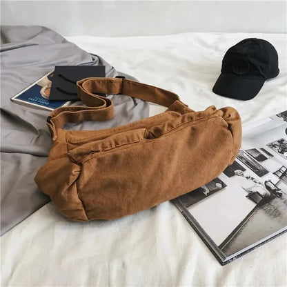 Vintage Canvas Shoulder Tote Bag for Women Large Capacity Travel Handbag