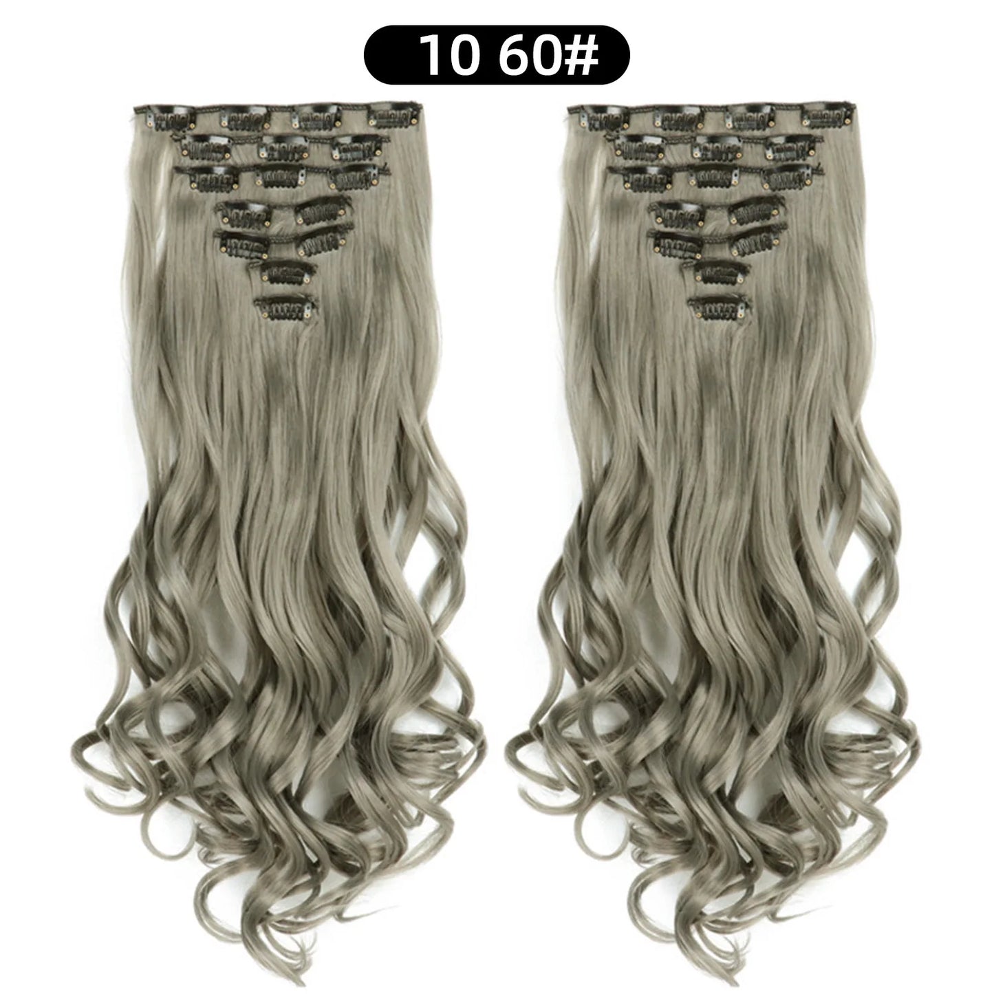 22 Inch Curly Wavy Clip In Hair Extensions 7PCS