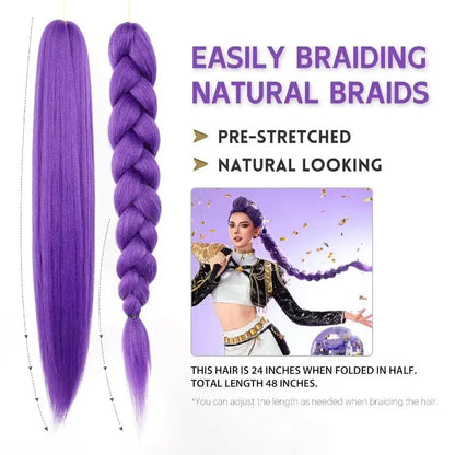 26 Inch Purple Braided Cosplay Wig