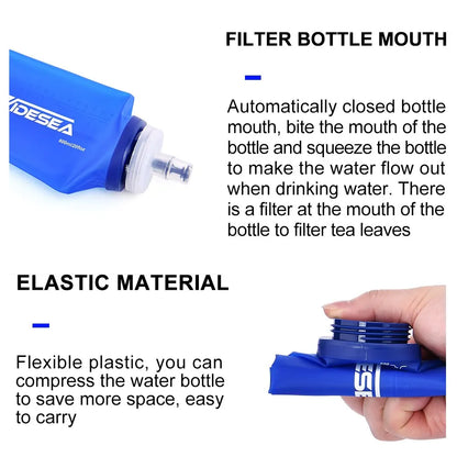 Widesea 600ml BPA Free Collapsible Soft Flask Water Bottle