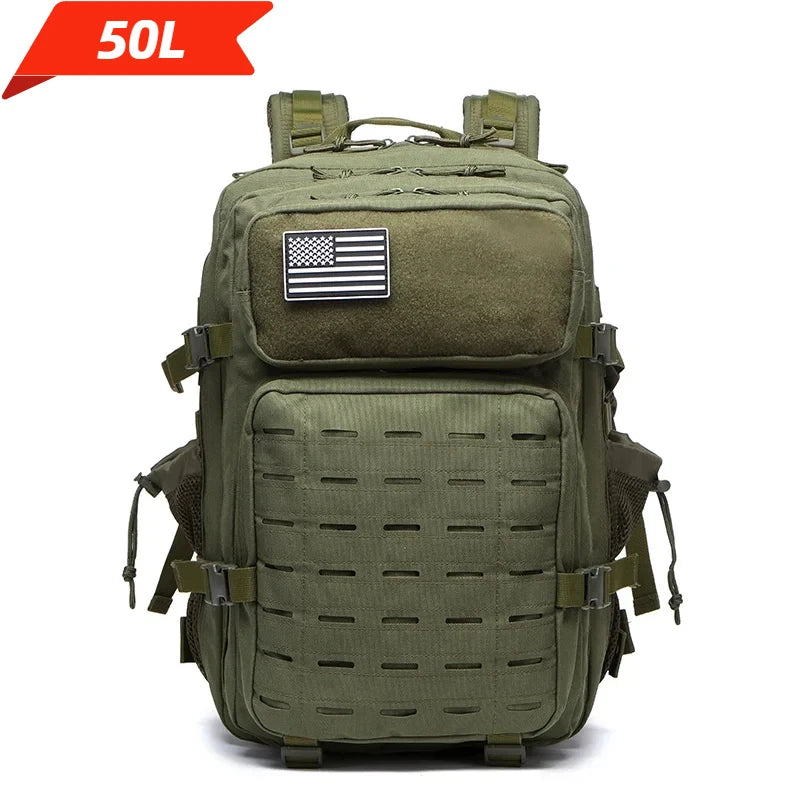 25L or 50L MOLLE Tactical Hiking Backpack with 2 Bottle Holders