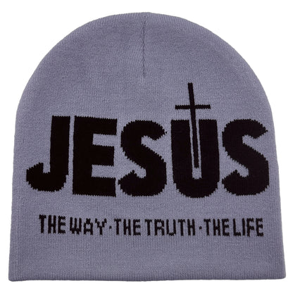 Unisex JESUS Jacquard Knit Winter Beanie