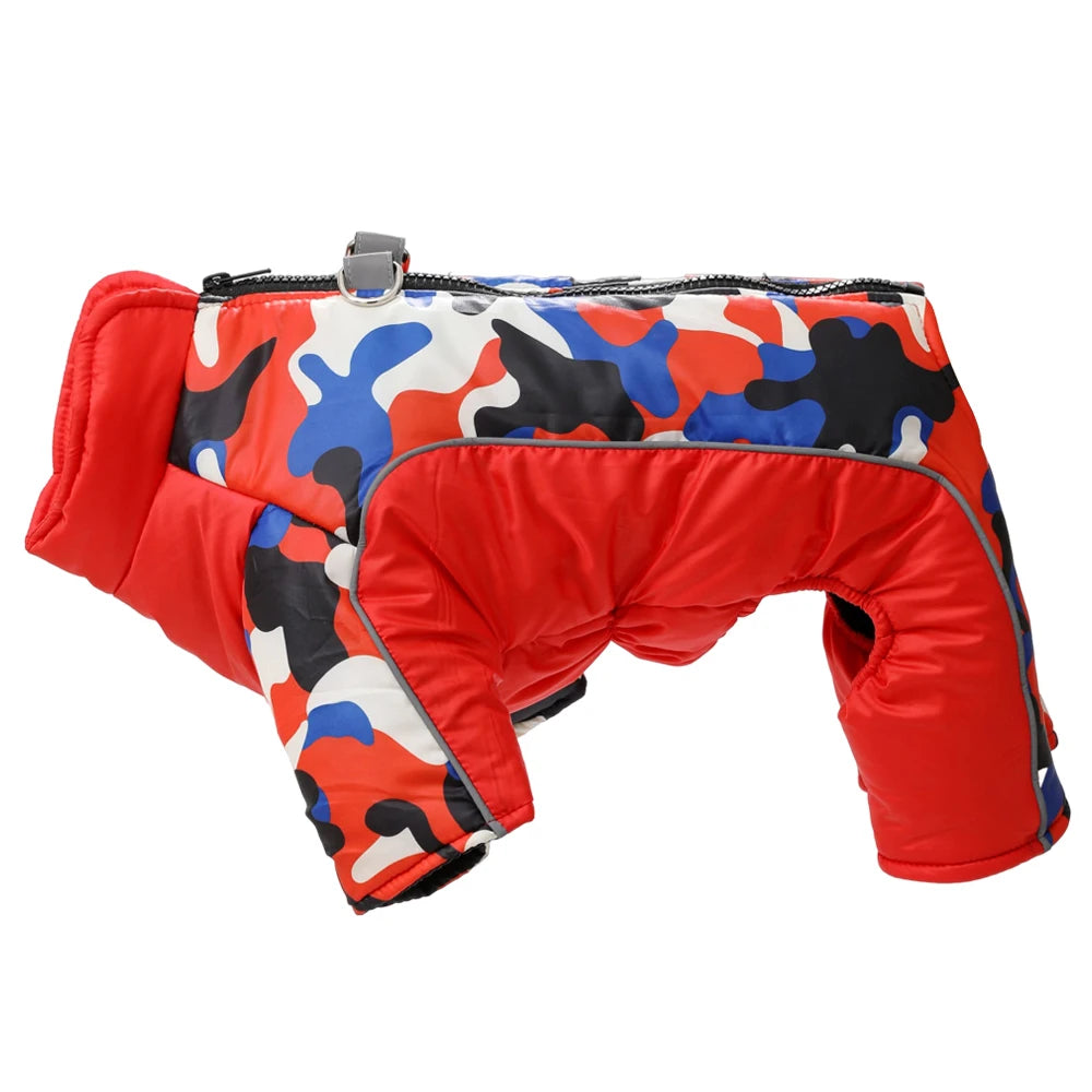 Reflective Camouflage Dog Jumpsuit with D-Ring for Small & Medium Dogs