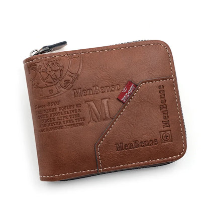 Men's Vintage PU Leather Zipper Wallet with Coin Pocket