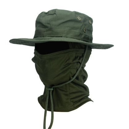 2 Piece Men's Wide Brim Boonie Hat and Balaclava Set