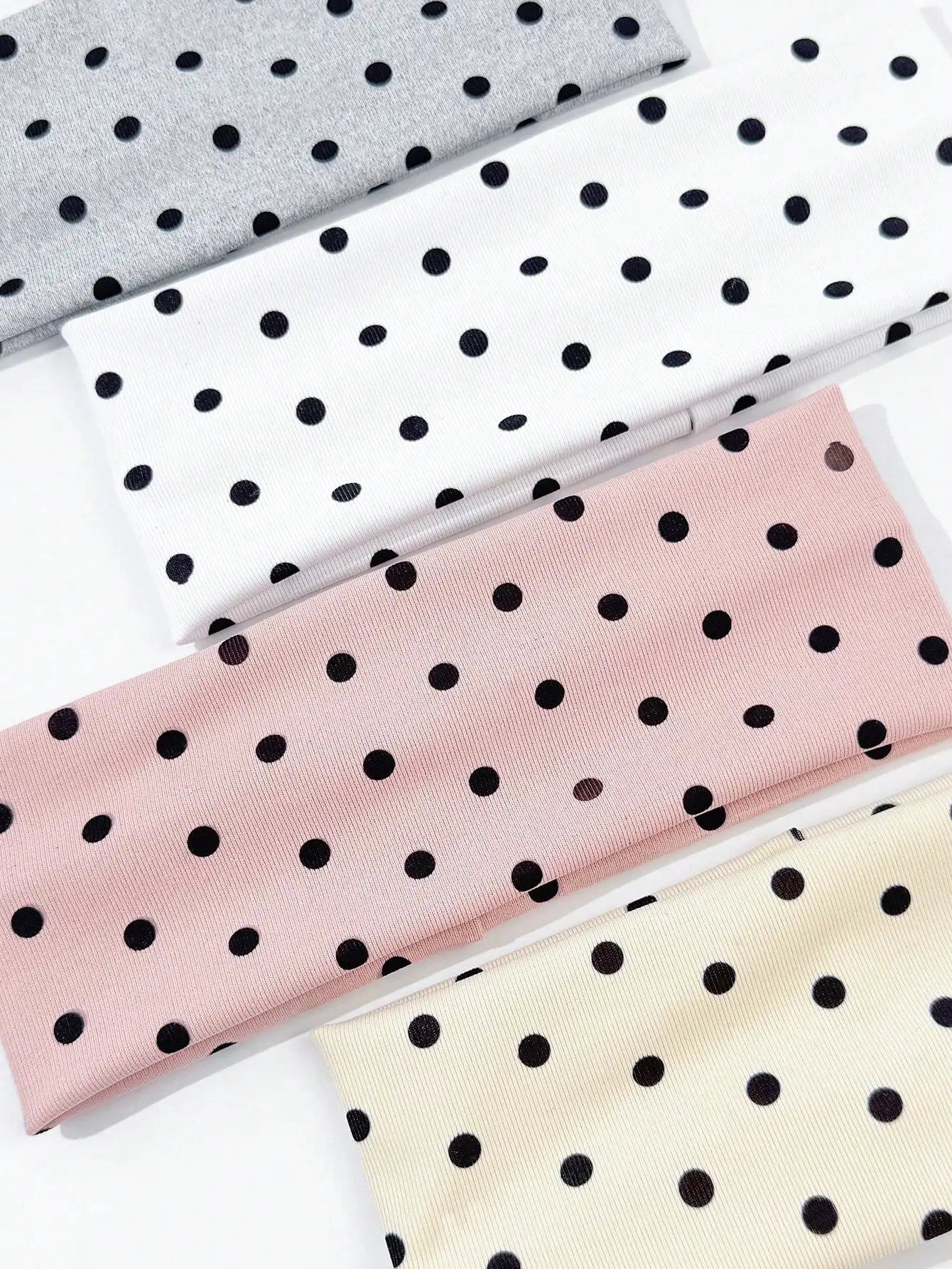 Women's 4 Piece Polka Dot Elastic Headband Set