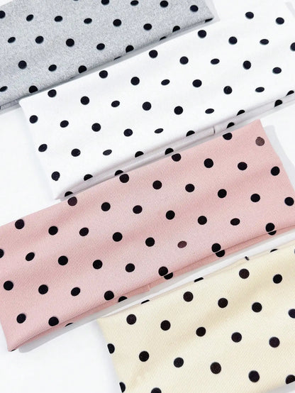 Women's 4 Piece Polka Dot Elastic Headband Set