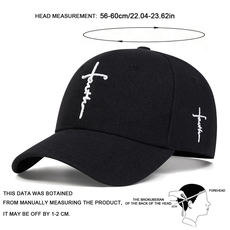 Unisex Faith Embroidered Cotton Snapback Baseball Cap