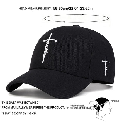 Unisex Faith Embroidered Cotton Snapback Baseball Cap