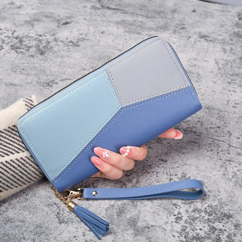 Women's Long PU Leather Zipper Wallet