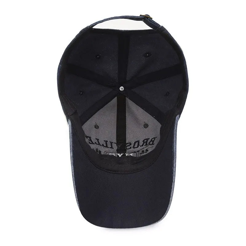 Men's Washed Embroidered Curved Brim Baseball Cap