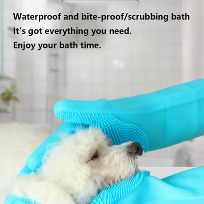 Silicone Pet Grooming Bathing Glove for Dogs & Cats Hair Removal