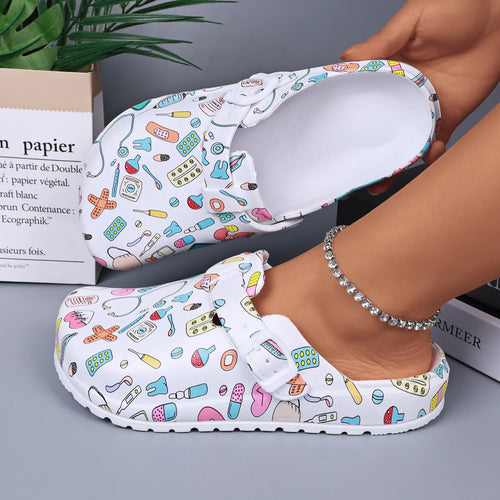 Women’s Printed EVA Mule Clogs Adjustable Buckle Non Slip Indoor Shoes