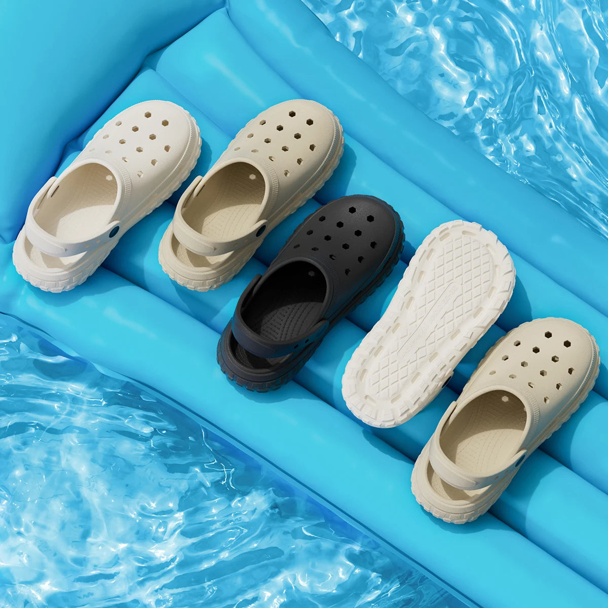 Unisex Closed Toe EVA Beach Sandals Thick Sole Non Slip Summer Shoes