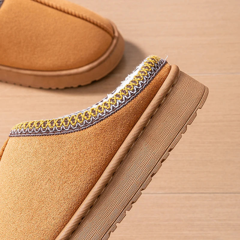 Plush Winter Slippers with Thick EVA Sole for Men & Women Non Slip Home Shoes