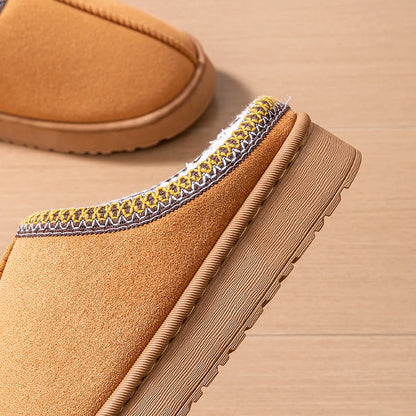 Plush Winter Slippers with Thick EVA Sole for Men & Women Non Slip Home Shoes