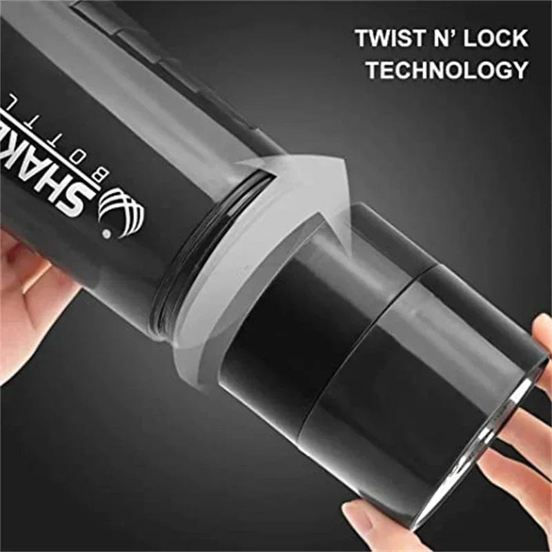 500ml 3 Layer Protein Shaker Bottle with Storage