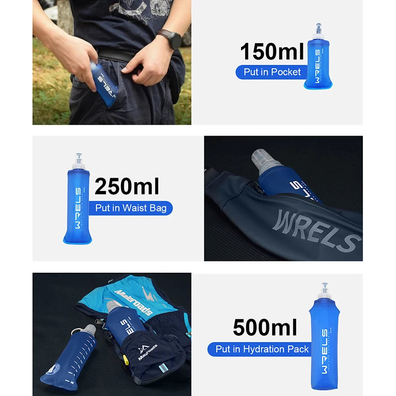 WRELS BPA Free Collapsible TPU Soft Flask Water Bottle