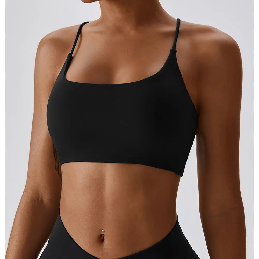 Women's Cross Back Padded Fitness Sports Bra