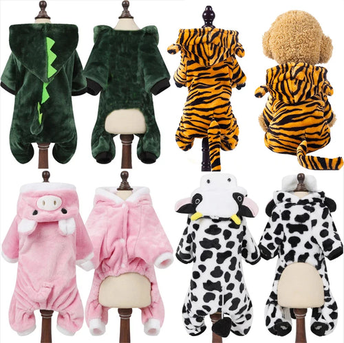 Soft Fleece Pet Jumpsuit Hoodie for Small Dogs & Cats Winter Coat