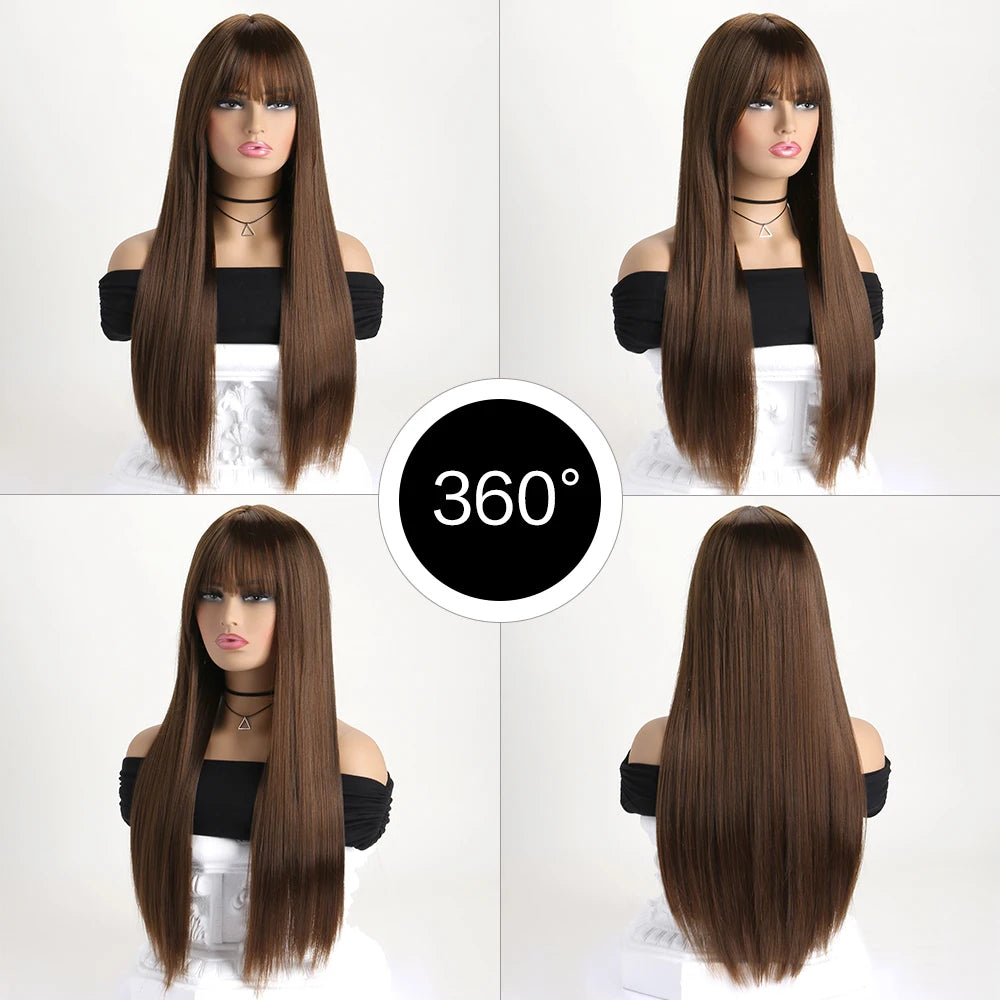 Women's 26 Inch Long Straight Synthetic Cosplay Wig