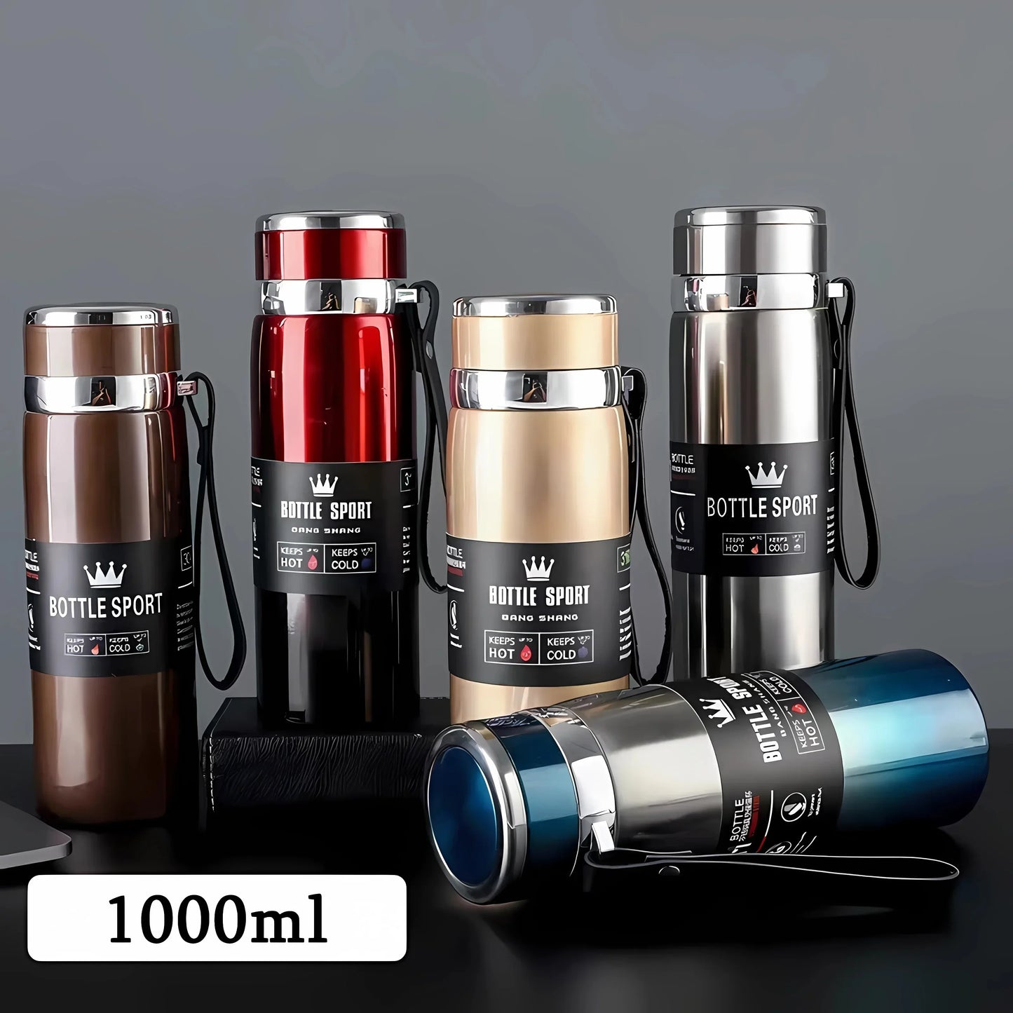 1L Stainless Steel Vacuum Insulated Thermos Bottle