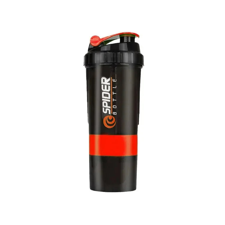 16 Oz Leak Proof Protein Shaker Bottle with Storage Cups