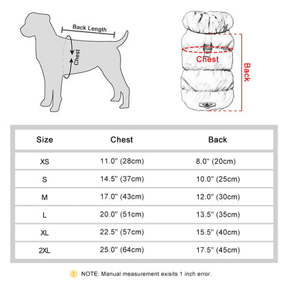 Warm Padded Winter Coat for Small & Medium Dogs & Cats