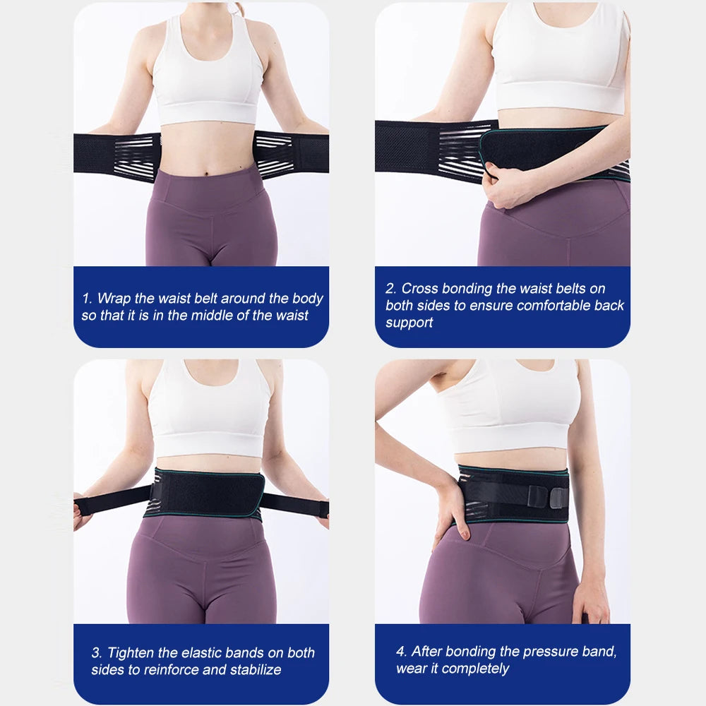 Adjustable Lumbar Support Back Brace with Steel Stays