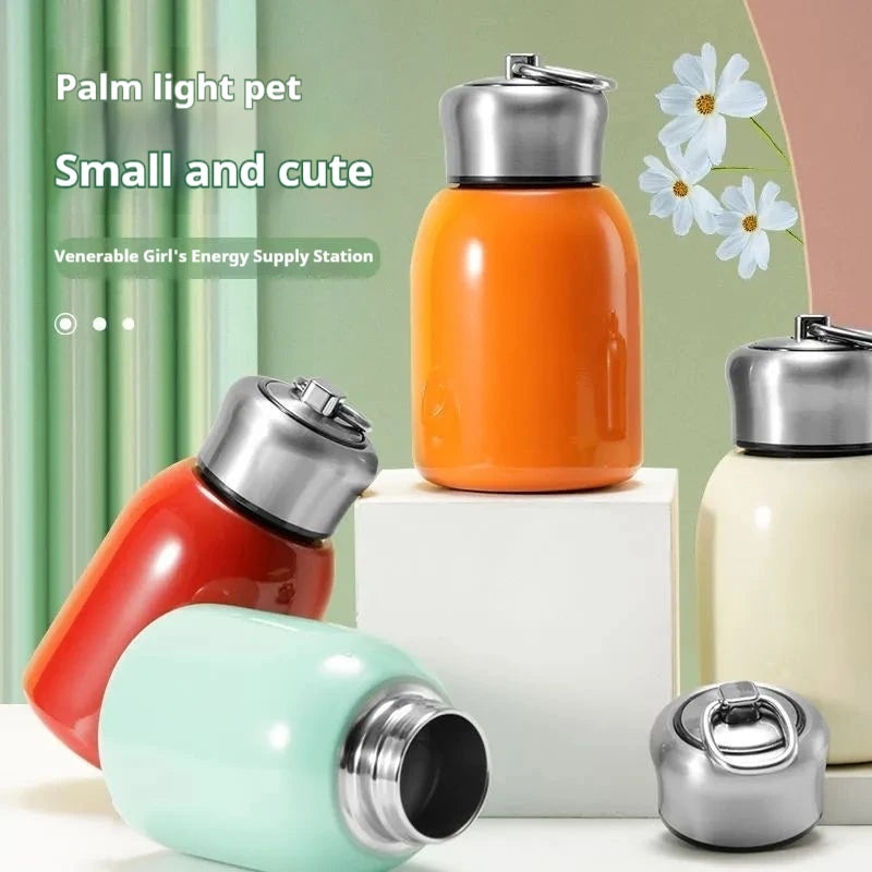 300ml Stainless Steel Mini Travel Thermos Cup with Carry Ring