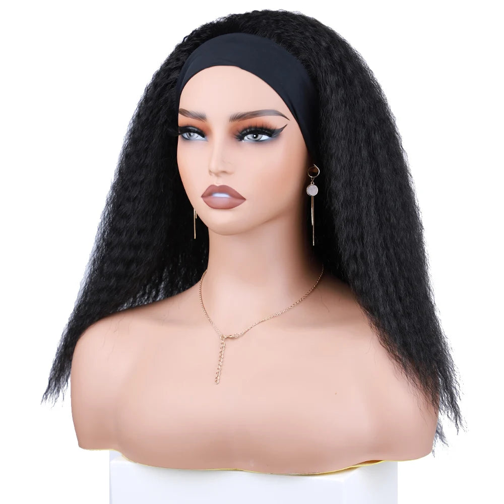 Short Kinky Straight Afro Puff Wig for Women