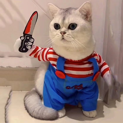 Funny Halloween Cat and Small Dog Cosplay Costume