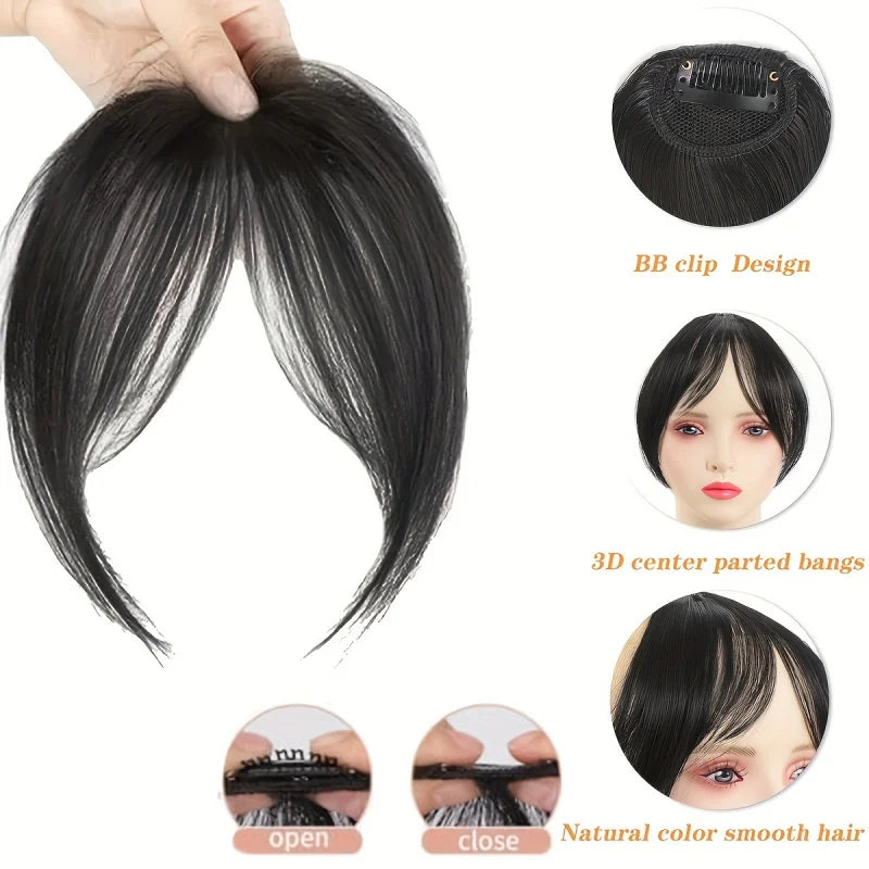 Women's Clip In Natural Middle Part Bangs Hair Extension
