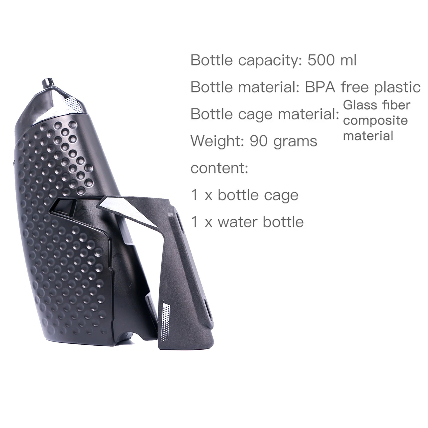 BPA Free Squeeze Cycling Water Bottle with Magnetic Cage