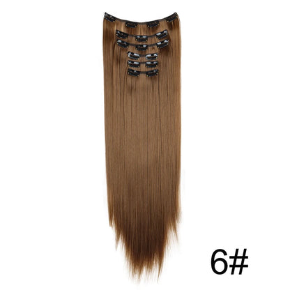 WIGSIN Women's 6 Piece Long Straight Clip In Hair Extensions
