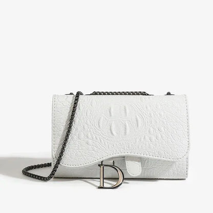 Women’s Croc Pattern Sequin Chain Crossbody Evening Bag