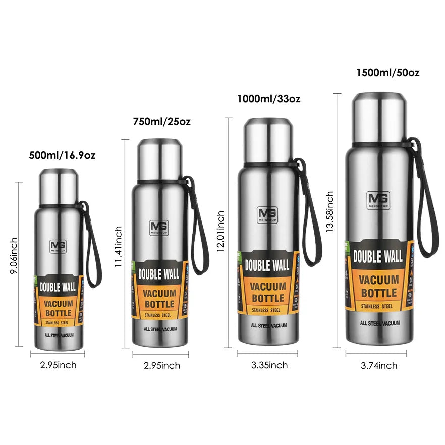 UPORS 500ml to 1500ml Stainless Steel Insulated Thermos Bottle