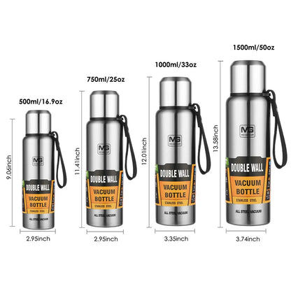 UPORS 500ml to 1500ml Stainless Steel Insulated Thermos Bottle