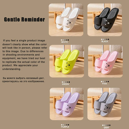 Cute Cartoon Bear EVA Slippers for Women Summer Indoor Slides