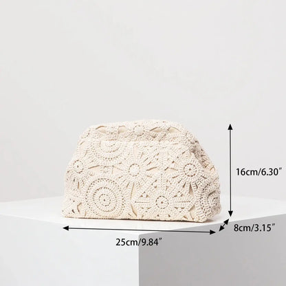 Floral Boho Clutch Bag for Women Summer Beach Travel Purses