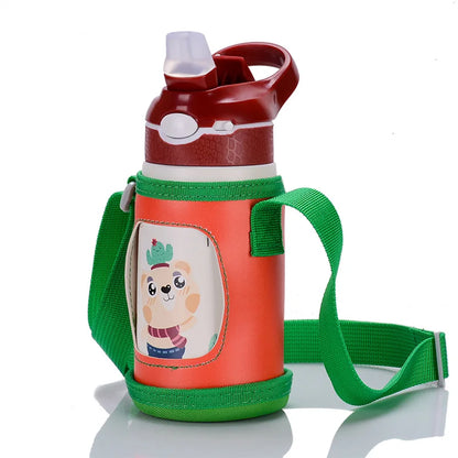 400ml Kids 316 Stainless Steel Thermos Bottle with Straw