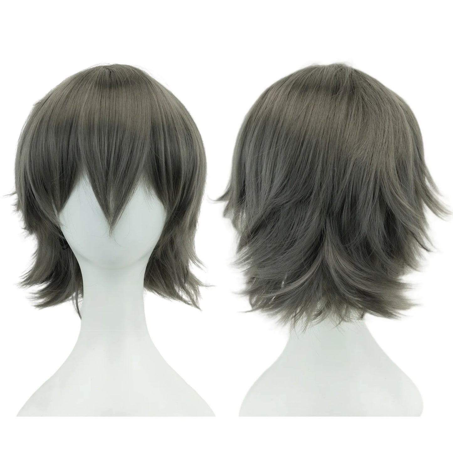 Unisex 12 Inch Short Bob Cosplay Wig with Bangs