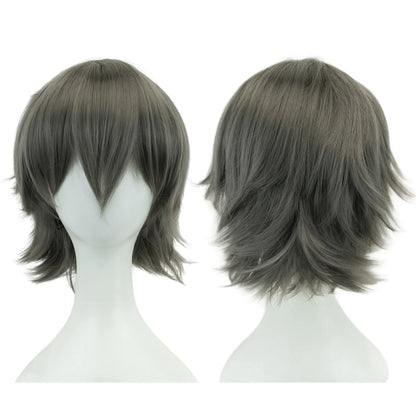 Unisex 12 Inch Short Bob Cosplay Wig with Bangs