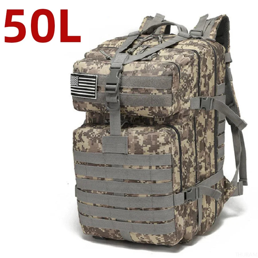 25L or 50L Waterproof Tactical Hiking Backpack