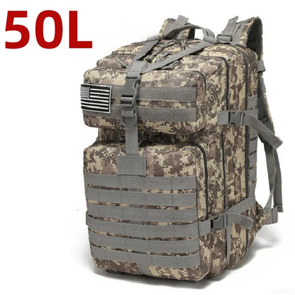 25L or 50L Waterproof Tactical Hiking Backpack