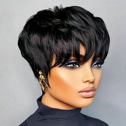 Short Bob Pixie Cut Wig with Bangs for Women